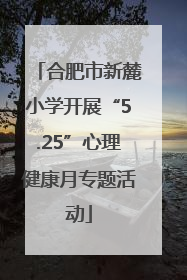 合肥市新麓小学开展“5.25”心理健康月专题活动