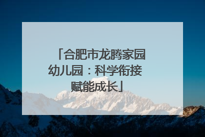 合肥市龙腾家园幼儿园：科学衔接 赋能成长