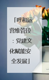 呼和运营维管段：党建文化赋能安全发展