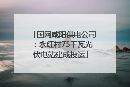 国网咸阳供电公司：永红村75千瓦光伏电站建成投运