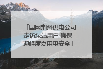 国网荆州供电公司走访泵站用户 确保迎峰度夏用电安全