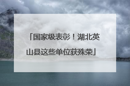 国家级表彰！湖北英山县这些单位获殊荣