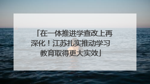 在一体推进学查改上再深化！江苏扎实推动学习教育取得更大实效