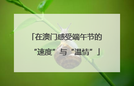 在澳门感受端午节的“速度”与“温情”