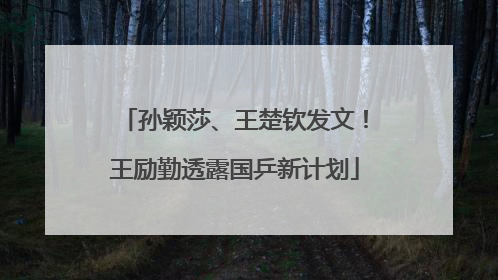 孙颖莎、王楚钦发文！王励勤透露国乒新计划