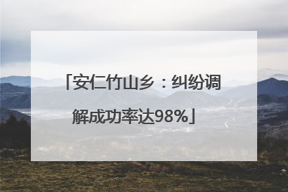 安仁竹山乡：纠纷调解成功率达98%