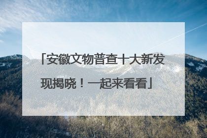 安徽文物普查十大新发现揭晓！一起来看看