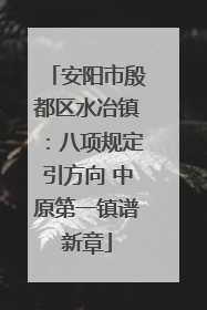 安阳市殷都区水冶镇：八项规定引方向 中原第一镇谱新章