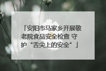 安阳市马家乡开展敬老院食品安全检查 守护“舌尖上的安全”