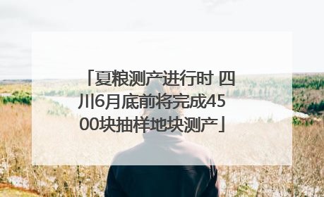 夏粮测产进行时 四川6月底前将完成4500块抽样地块测产