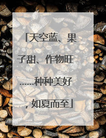 天空蓝、果子甜、作物旺……种种美好，如夏而至