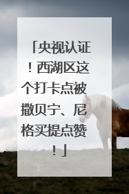 央视认证！西湖区这个打卡点被撒贝宁、尼格买提点赞！