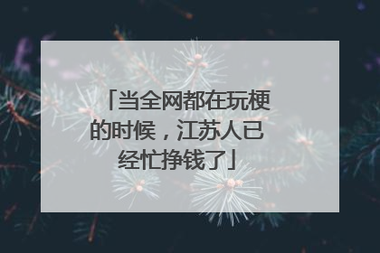 当全网都在玩梗的时候，江苏人已经忙挣钱了
