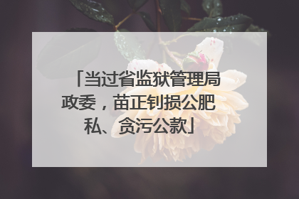当过省监狱管理局政委，苗正钊损公肥私、贪污公款
