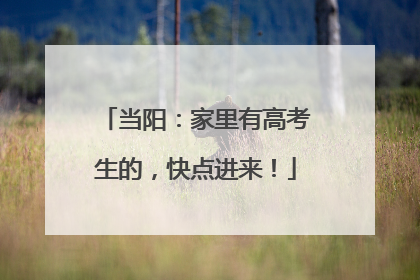 当阳：家里有高考生的，快点进来！