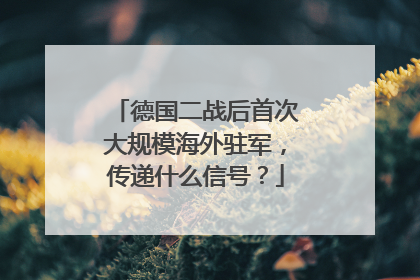 德国二战后首次大规模海外驻军，传递什么信号？