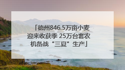 德州846.5万亩小麦迎来收获季 25万台套农机备战“三夏”生产