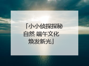 小小侦探探秘自然 端午文化焕发新光