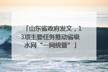 山东省政府发文，13项主要任务推动省级水网“一网统管”