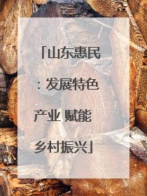 山东惠民：发展特色产业 赋能乡村振兴