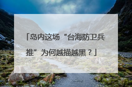 岛内这场“台海防卫兵推”为何越描越黑？
