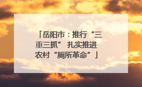 岳阳市：推行“三重三抓” 扎实推进农村“厕所革命”