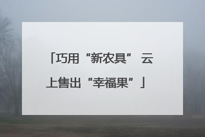 巧用“新农具” 云上售出“幸福果”