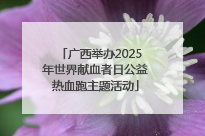 广西举办2025年世界献血者日公益热血跑主题活动