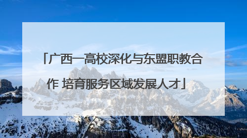 广西一高校深化与东盟职教合作 培育服务区域发展人才