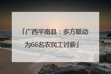 广西平南县：多方联动为66名农民工讨薪