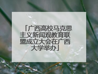 广西高校马克思主义新闻观教育联盟成立大会在广西大学举办