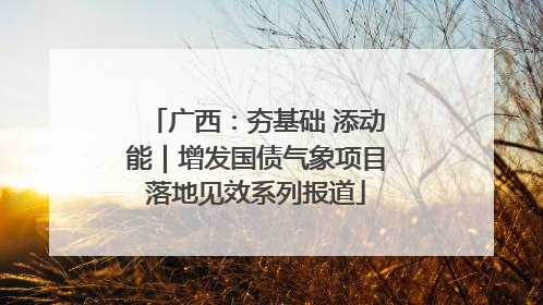 广西：夯基础 添动能｜增发国债气象项目落地见效系列报道