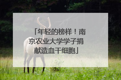年轻的榜样！南京农业大学学子捐献造血干细胞