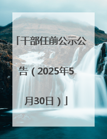 干部任前公示公告（2025年5月30日）