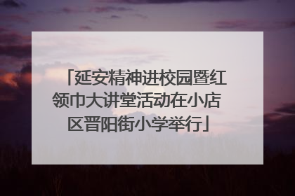 延安精神进校园暨红领巾大讲堂活动在小店区晋阳街小学举行