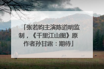 张若昀主演陈道明监制，《千里江山图》原作者孙甘露：期待