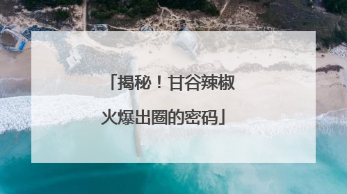 揭秘！甘谷辣椒火爆出圈的密码