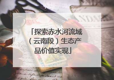 探索赤水河流域（云南段）生态产品价值实现