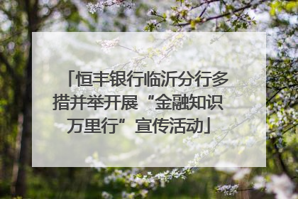 恒丰银行临沂分行多措并举开展“金融知识万里行”宣传活动