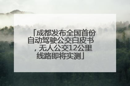 成都发布全国首份自动驾驶公交白皮书，无人公交12公里线路即将实测