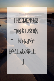 抵制违规“网红攻略” 协同守护生态净土