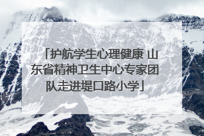 护航学生心理健康 山东省精神卫生中心专家团队走进堤口路小学