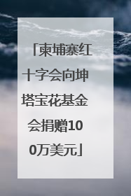 柬埔寨红十字会向坤塔宝花基金会捐赠100万美元