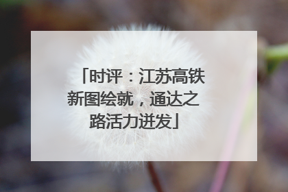 时评：江苏高铁新图绘就，通达之路活力迸发