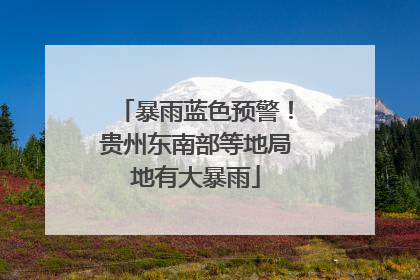 暴雨蓝色预警！贵州东南部等地局地有大暴雨