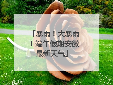 暴雨！大暴雨！端午假期安徽最新天气