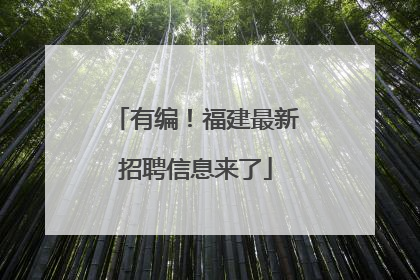 有编！福建最新招聘信息来了