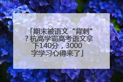 期末被语文“背刺”？杭高学霸高考语文拿下140分，3000字学习心得来了