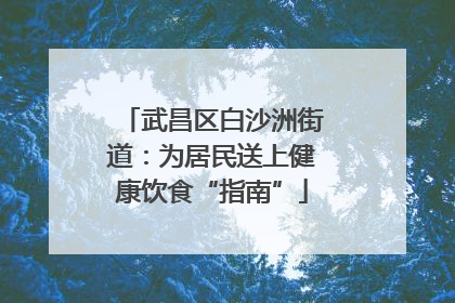 武昌区白沙洲街道：为居民送上健康饮食“指南”