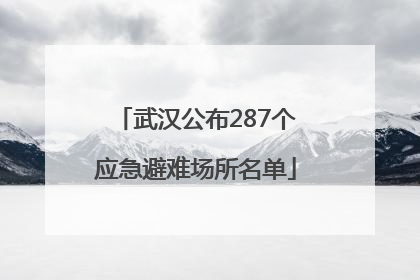 武汉公布287个应急避难场所名单